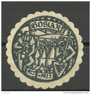 Deutschland Germany 1922 Vignette Siegelmarke Seal City Of Goslar Wroclav 1000 Jahre Anniversary - Vignetten (Erinnophilie)
