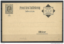 Deutschland Privatpost Ca 1887 Stadtpost MAINZ Local City Post Stationery Ganzsache - Private & Lokale Post