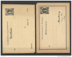 Deutschland Privatpost Ca 1880/90 HAMBURG Stadtpost Local City Post 2 Ganzsachen Unbenutzt - Private & Local Mails