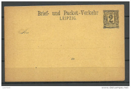 Deutschland Privatpost Ca 1880/90 Stadtpost LEIPZIG Ganzsache Local City Post Stationery Unbenutzt - Private & Lokale Post