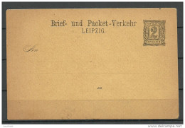 Germany Privatpost Ca 1880/90 Stadtpost Local City Post Postal Stationery LEIPZIG Ganzsache Unbenutzt - Postes Privées & Locales
