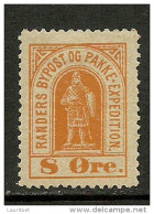 DENMARK 1887 RANDERS Lokalpost Local City Post 8 öre - Emisiones Locales