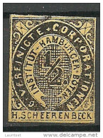 GERMANY Hamburg Ca 1860 H. SCHEERENBECK Institut Hamburger Boten Local Private Post City Post - Correos Privados & Locales