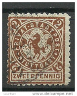 Germany Reich Ca 1890 STUTTGART Lokaler Stadtpost Local City Post Privatpost O - Correos Privados & Locales