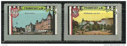 Deutschland Germany Old Vignetten Poster Stamps City Views Staatsansichten FRANKFURT Am Main - Erinofilia