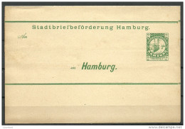 GERMANY Ca 1890 HAMBURG Local City Post Postal Stationery Ganzsache Privatpost Unused - Private & Lokale Post