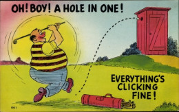 Artiste CPA Hole In One, Golfer Trifft Ins Klohäuschen - Otros & Sin Clasificación