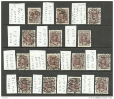 ESTLAND Estonia Estonie Russie 14 Different Cancels Of Estonian Cityies On Romanov Stamp 1913-1915 - Estonie