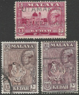 Kedah (Malaysia). 1959-62 Sultan Abdul Halim Shah. 5c, 10c, 10c Used. SG 107, 109, 109a. M5102 - Kedah