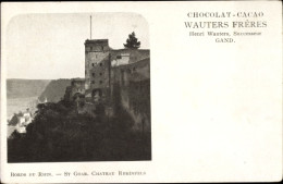 CPA St. Goar Am Rhein, Burg Rheinfels, Werbung Chocolat-Cacao, Wauters Freres - Other & Unclassified