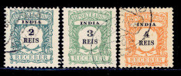 ! ! Portuguese India - 1904 Postage Due 2 To 4 R - Af. P01 To 03 - Used - Portugees-Indië