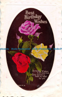 R097610 Greeting Postcard. Best Birthday Wishes. Roses. M. K. Anc Co. RP - World