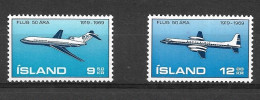 ICELAND 1969 Airmal 50TH ANNIVERSARY OF ICELANDIAN AVIATION  MNH - Luftpost