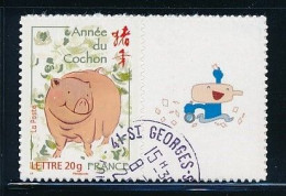 France 2007 - 4001B Timbre Adhésif Année Chinoise Cochon Personnalisé - Oblitéré - Usati