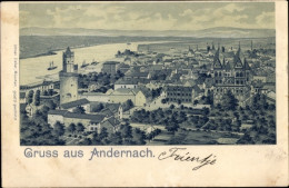 Lithographie Andernach Am Rhein, Gesamtansicht - Other & Unclassified