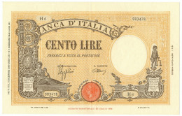 100 LIRE BARBETTI GRANDE B GIALLO TESTINA FASCIO 09/12/1942 SUP- - Otros