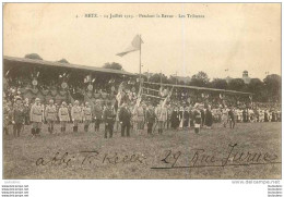 METZ 14 JUILLET 1919 CARTE ECRITE PAR L'ABBE KELLER LES TRIBUNES PENDANT LA REVUE - Metz