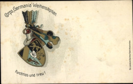 Studentika Lithographie Weihenstephan Freising In Oberbayern, Corps Germania, Furchtlos Und Treu, Blason - Other & Unclassified