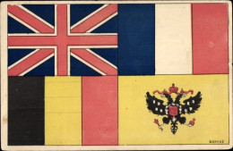 CPA Alliierte Landesflaggen, Großbritannien, Frankreich, Belgien - Other & Unclassified