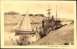 CPA Ägypten, Canal De Suez, Blick Auf Den Suezkanal, Dampfschiff - Altri & Non Classificati