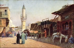 Artiste CPA Ägypten, An Arab Village, Market Place - Sonstige & Ohne Zuordnung