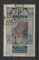 GUINEE - 1922-26 - N°YT. 98 - Gué à Kitim 5f Bleu Et Noir - Oblitéré / Used - Gebruikt