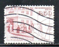 DANEMARK DANMARK DENMARK DANIMARCA 1983 STREET SCENE BY C.W. ECKERSBERG 2.50k USED USATO OBLITERE - Gebruikt