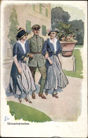 Artiste CPA Urlaubsfreuden, Deutscher Soldat In Uniform Mit Zwei Frauen, I WK - Other & Unclassified