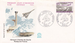 1er Jour, Aéroport Charles De Gaulle - 1970-1979