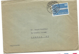 CH - 186 - Enveloppe Envoyée De Monthey à London  1958 - Briefe U. Dokumente