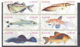 1988. Brazil, Fishes Of Brazil, 6v, Mint/** - Unused Stamps