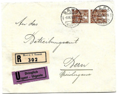 CH - 187 - Enveloppe Exprès Recommandée Envoyée De Bern 1936 - Covers & Documents