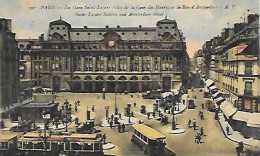 CPA Paris La Gare Saint-Lazare Côté De La Cour Du Havre Et La Rue D'Amsterdam - Arrondissement: 08