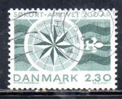 DANEMARK DANMARK DENMARK DANIMARCA 1984 HYDROGRAPHIC DEPT. BICENTENARY COMPASS 2.30k USED USATO OBLITERE - Usati