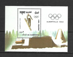 Cambodia 1991 Winter Olympic Games ALBERTVILLE MS MNH - Cambodge