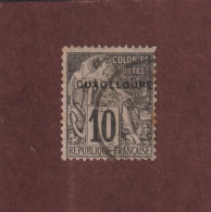 GUADELOUPE - Ex. Colonie Française - N° 18 De 1891 -  Oblitéré - Type Colonies . 10c. Noir Sur Lilas - 2 Scan - Gebraucht