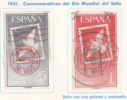 1961 - ESPAÑA - DIA MUNDIAL DEL SELLO - EDIFIL 1348,1349 - Gebruikt