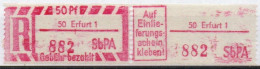 DDR Einschreibemarke Erfurt SbPA Postfrisch, EM2B-50-1II RU (b) Zh (Mi 2C) - Aangetekende Etiketten