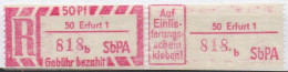DDR Einschreibemarke Erfurt SbPA Postfrisch, EM2B-50-1bII(1) RU (a) Zh (Mi 2C) - Etiquetas De Certificado