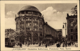 CPA Berlin Tiergarten, Potsdamer Platz, Deutsches Kaffeehaus Vaterland, Straßenbahn - Other & Unclassified