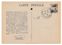FRANCE - Carte Postale METAUX NON FERREUX Oblit De Complaisance Cléon D'Andran 18/11/1941 - Pseudo-officiële  Postwaardestukken