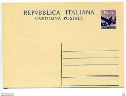C.P. Lire 8 "Democratica" N. C 134 - Nuova - Entero Postal