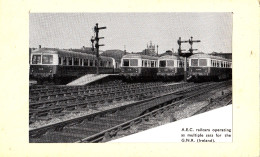 H99. Homemade Postcard. Train.  A.E.C. Railcars. G.N.R. Ireland. - Trains