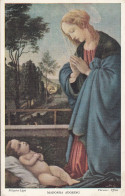 H04. Vintage Postcard. Madonna Adoring By Filippino Lippi - Paintings