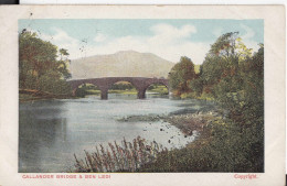 H70. Vintage Postcard.  Callander Bridge And Ben Ledi. - Perthshire