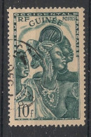 GUINEE - 1938 - N°YT. 145 - Guinéenne 10f Vert-gris - Oblitéré / Used - Usati