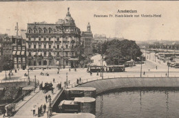 Amsterdam Panorama Pr. Hendrikkade Met Victoria-Hotel Levendig Verkeer Tram # 1923   5092 - Amsterdam