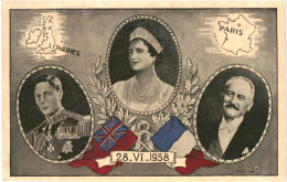 CPA Carte Postale Royaume Uni  Famille Royale Anglaise Et Président Français  1938 VM80973 - Familles Royales
