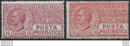 1927-28 Italia Pneumatica Nuovi Valori 2v. Mc MNH Sassone N. 12/13 - Otros & Sin Clasificación