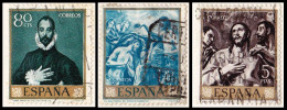 1961 - ESPAÑA -  EL GRECO - LOTE 3 SELLOS - Gebraucht